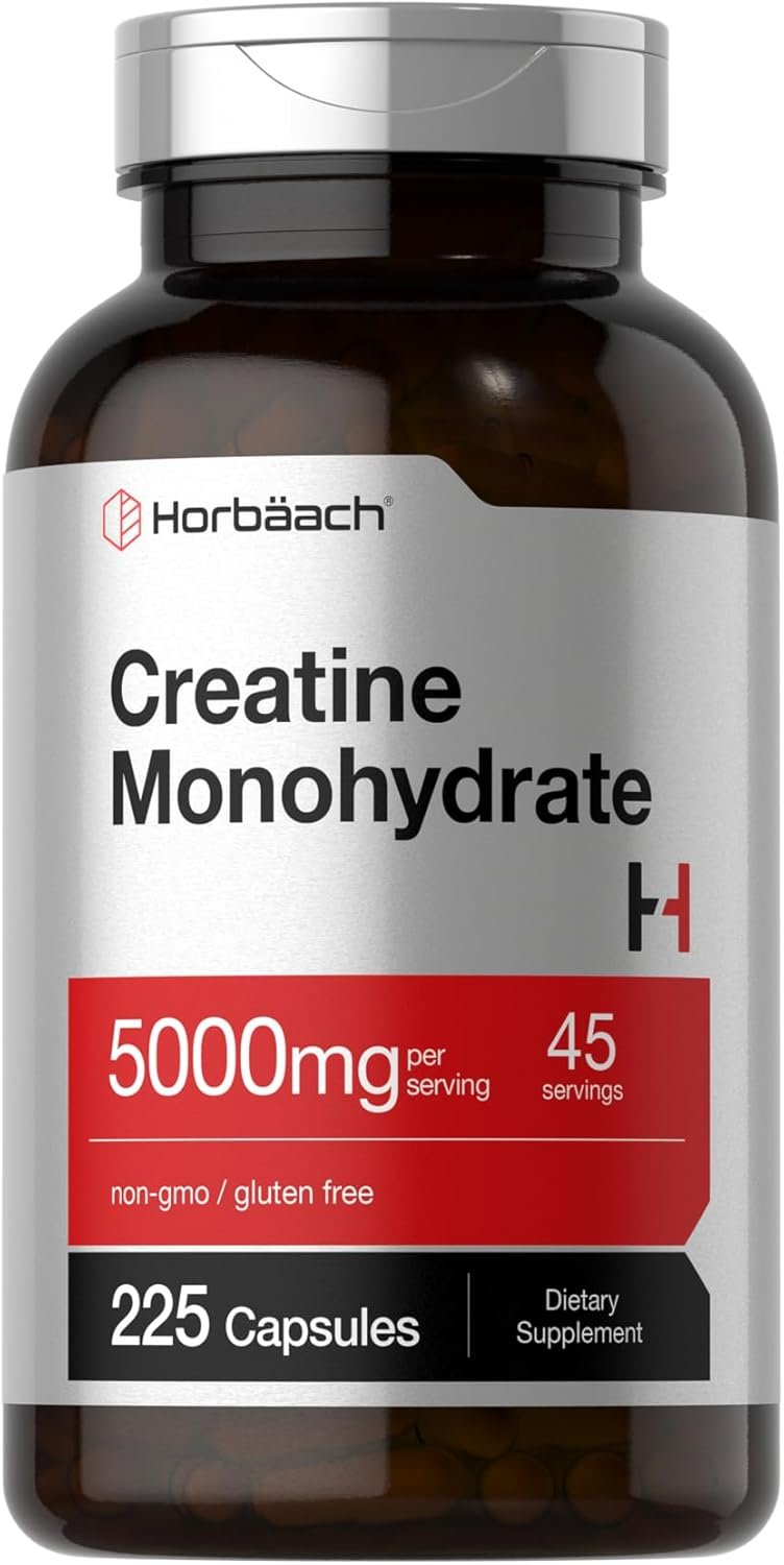 Horbäach Creatine Monohydrate | 5g | 225 Capsules