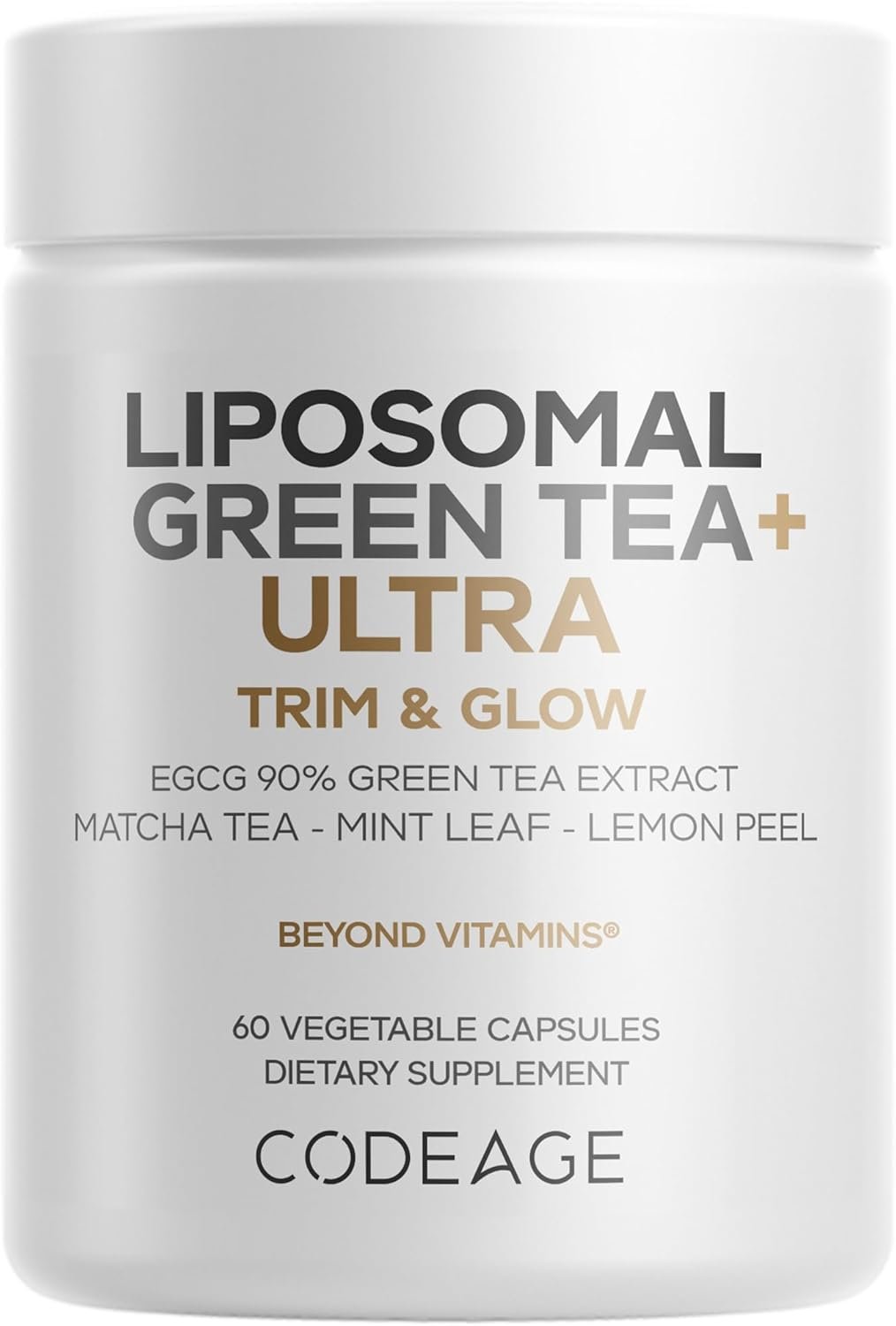 Codeage Liposomal Green Tea+ Ultra, EGCG 90%, Matcha, 60 Capsules