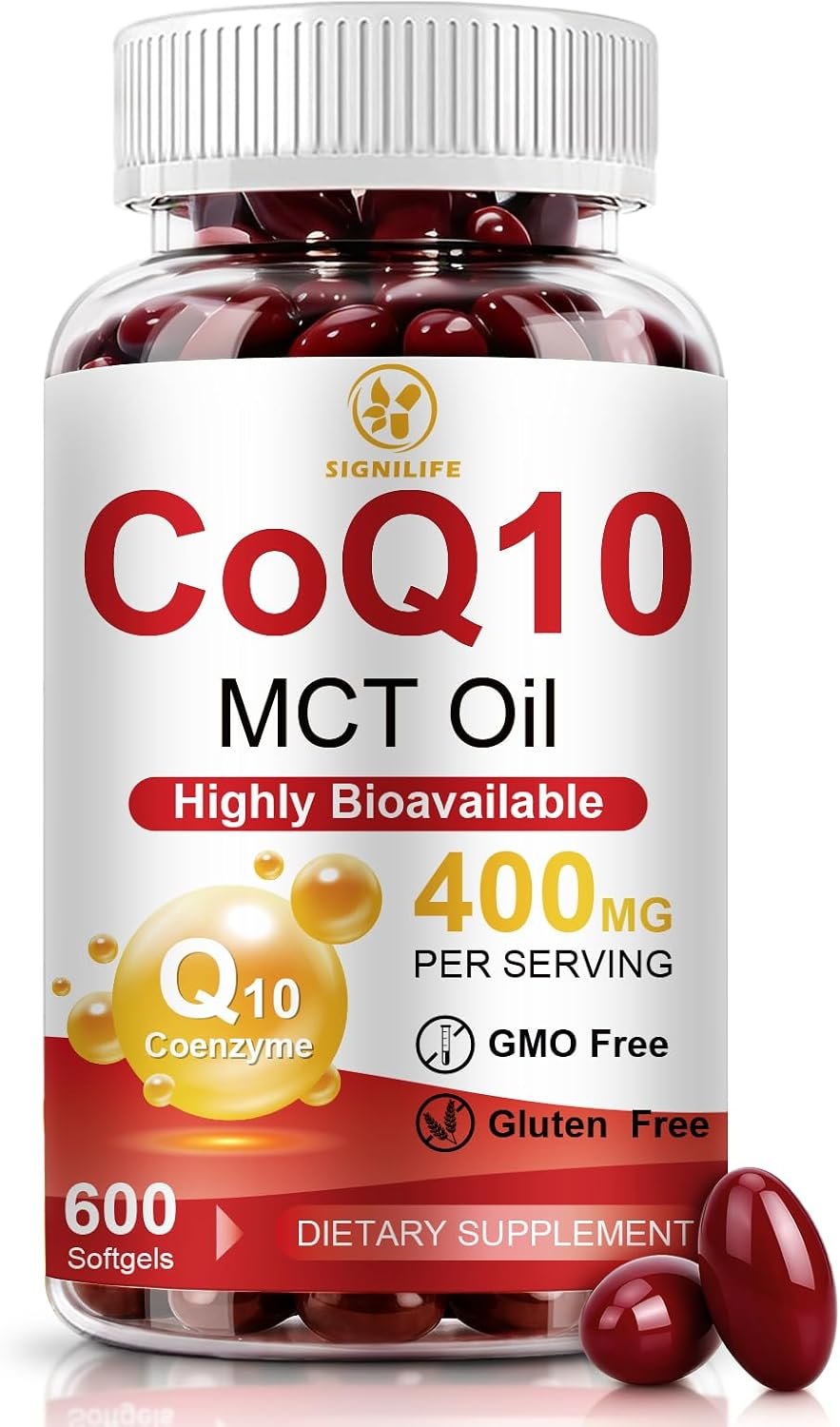 CoQ10 400mg Per Serving, 600 Softgels Extra Strength with MCT Oil