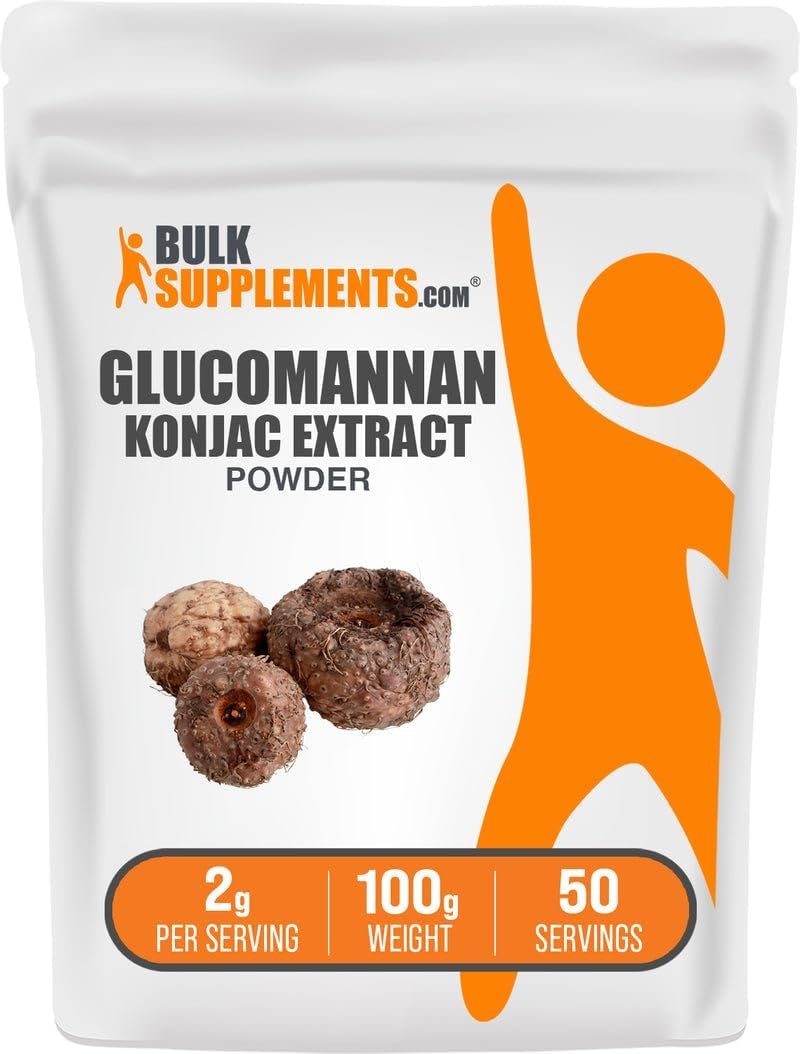 BulkSupplements.com Glucomannan Powder – from Konjac Root Extract, Fiber Supplement – Gluten Free, 2g per Serving, 100g (3.5 oz) (Pack of 1)
