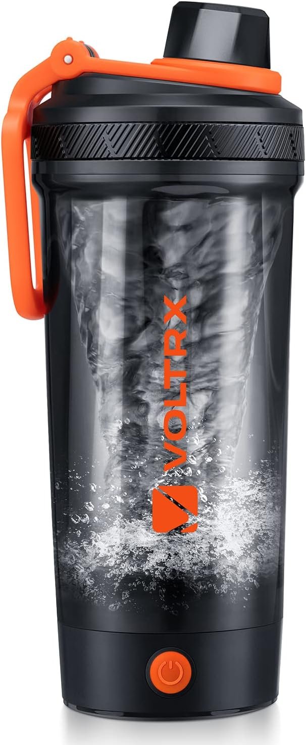VOLTRX Electric Protein Shaker Bottle – USB Rechargeable Mixer Cup for Shakes and Meal Replacements, BPA-Free Tritan, 24oz