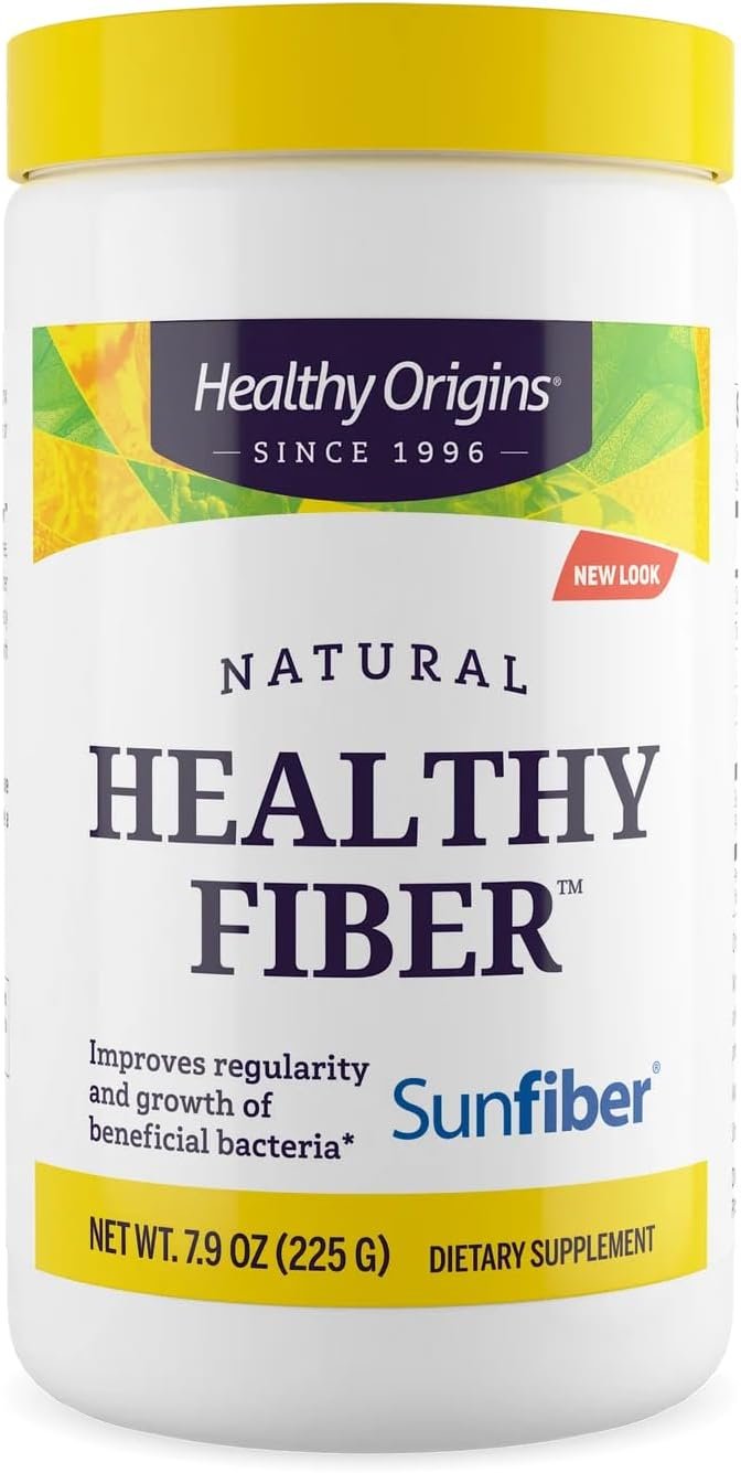 Healthy Origins Healthy Fiber Powder 7.9 oz (225g) – Featuring Sunfiber Partially Hydrolyzed Guar Gum (PHGG) – Supports Digestive Regularity, Intestinal Health & Prebiotic Care