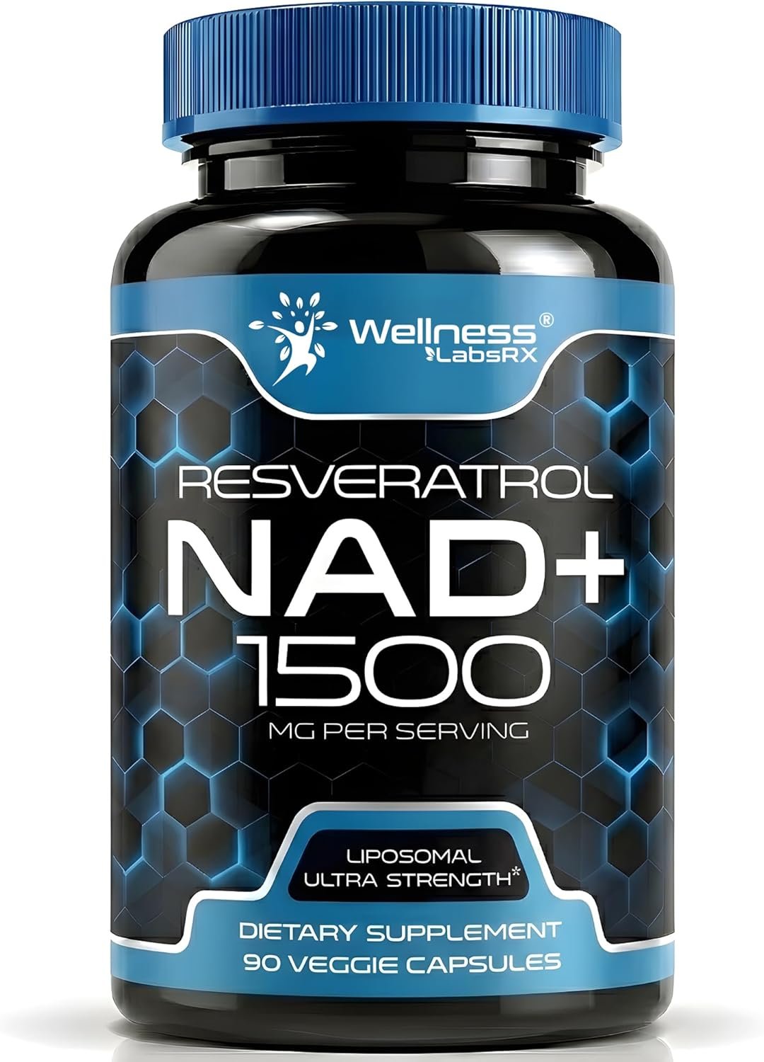 Wellness LABSRX Liposomal NAD Supplement, 1500mg – NAD Resveratrol Supplement for Women and Men, NAD+ Support Cellular Health, Energy & Anti Aging – 90 Count