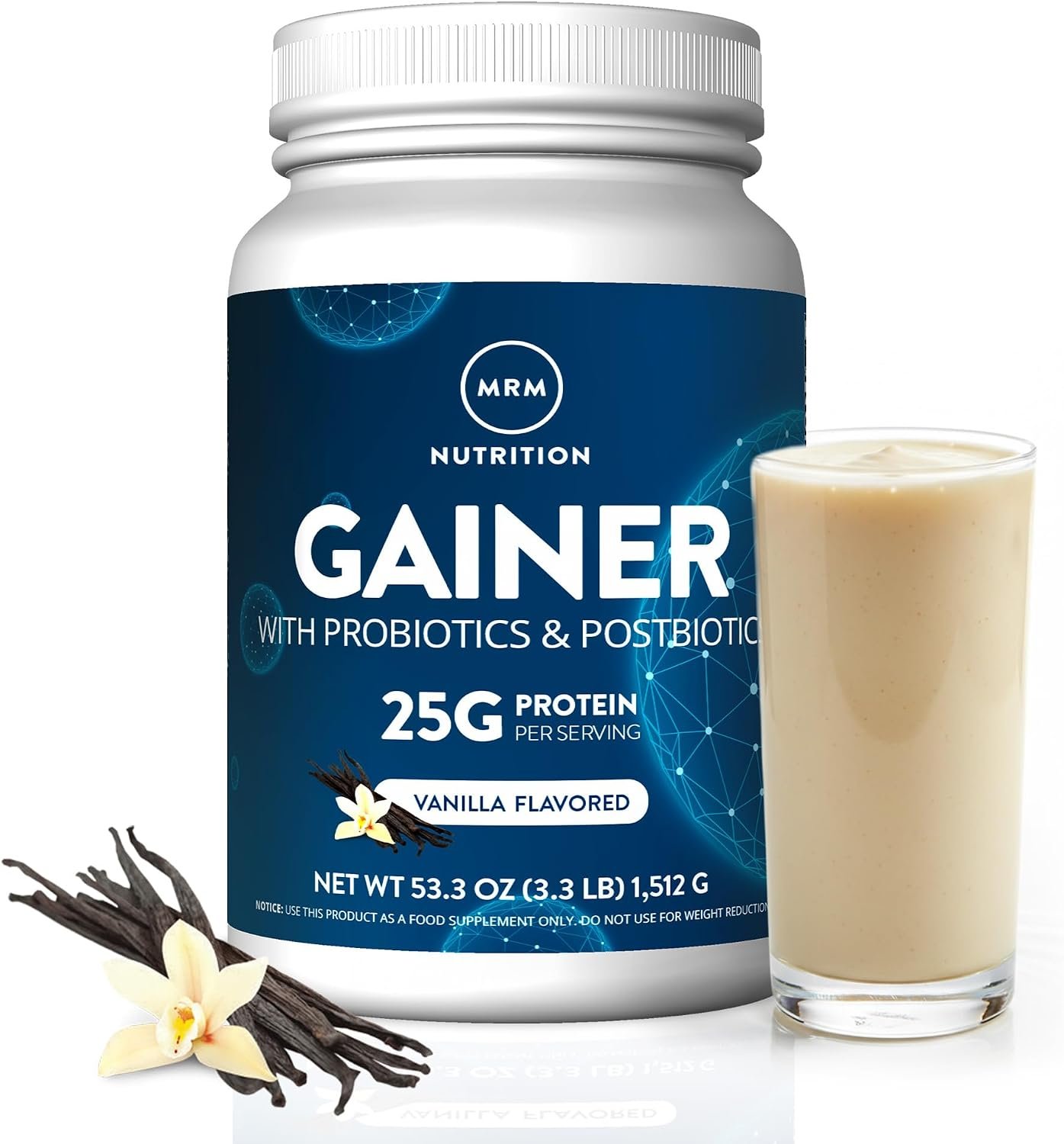 MRM Nutrition Gainer Protein with Probiotics & Postbiotics – 18 Servings