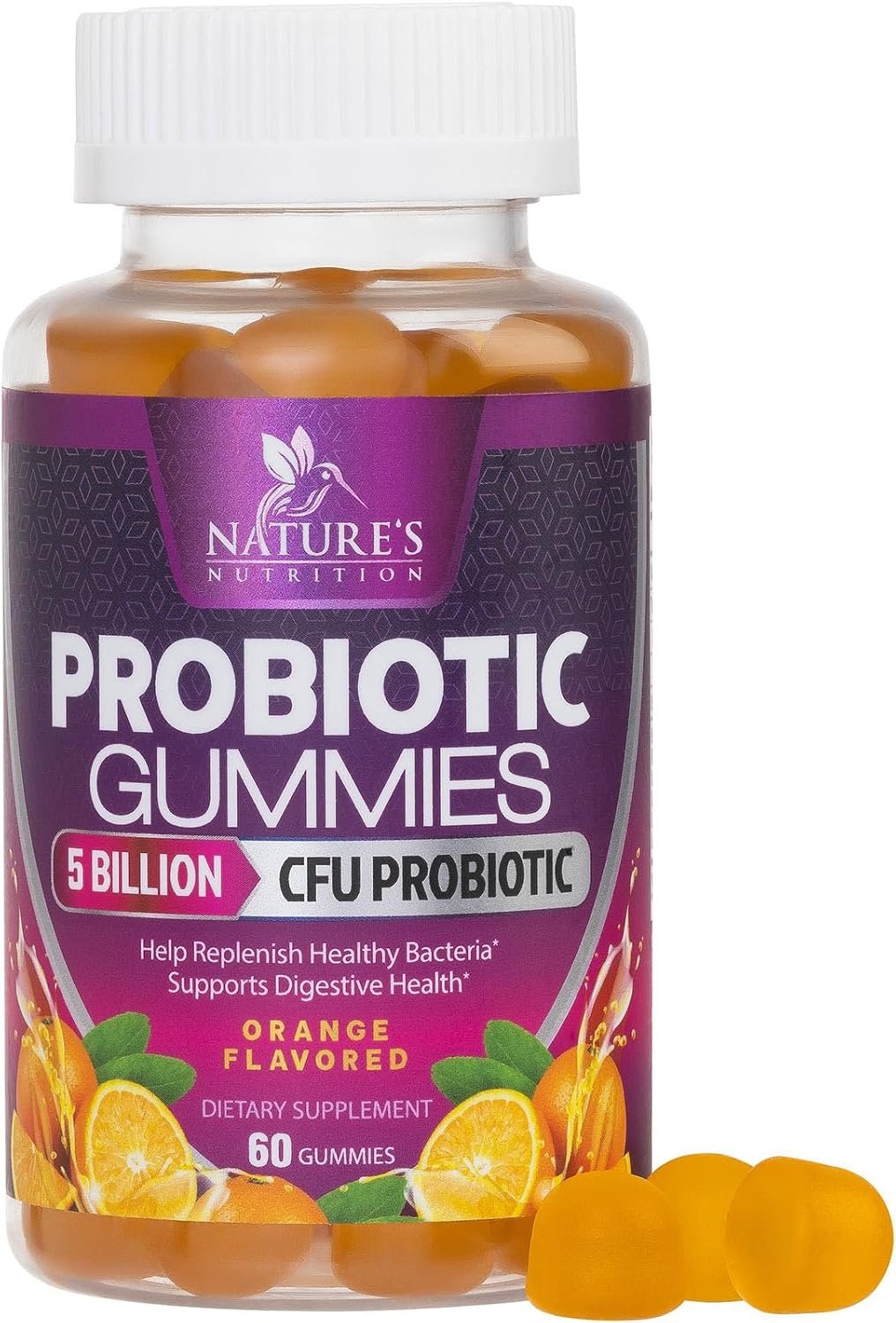 Probiotics for Digestive Health Gummies – 6 Unique Strains for Daily Immune Support & Gut Health, Supports Constipation, Gas & Bloating – Best Probiotic Supplement Gummy for Women & Men – 60 Gummies