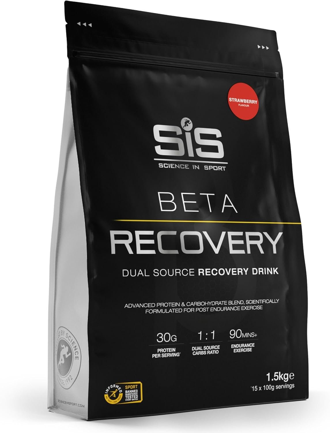 SiS BETA Recovery 30g Whey Protein Powder Blend, Strawberry, 52 oz