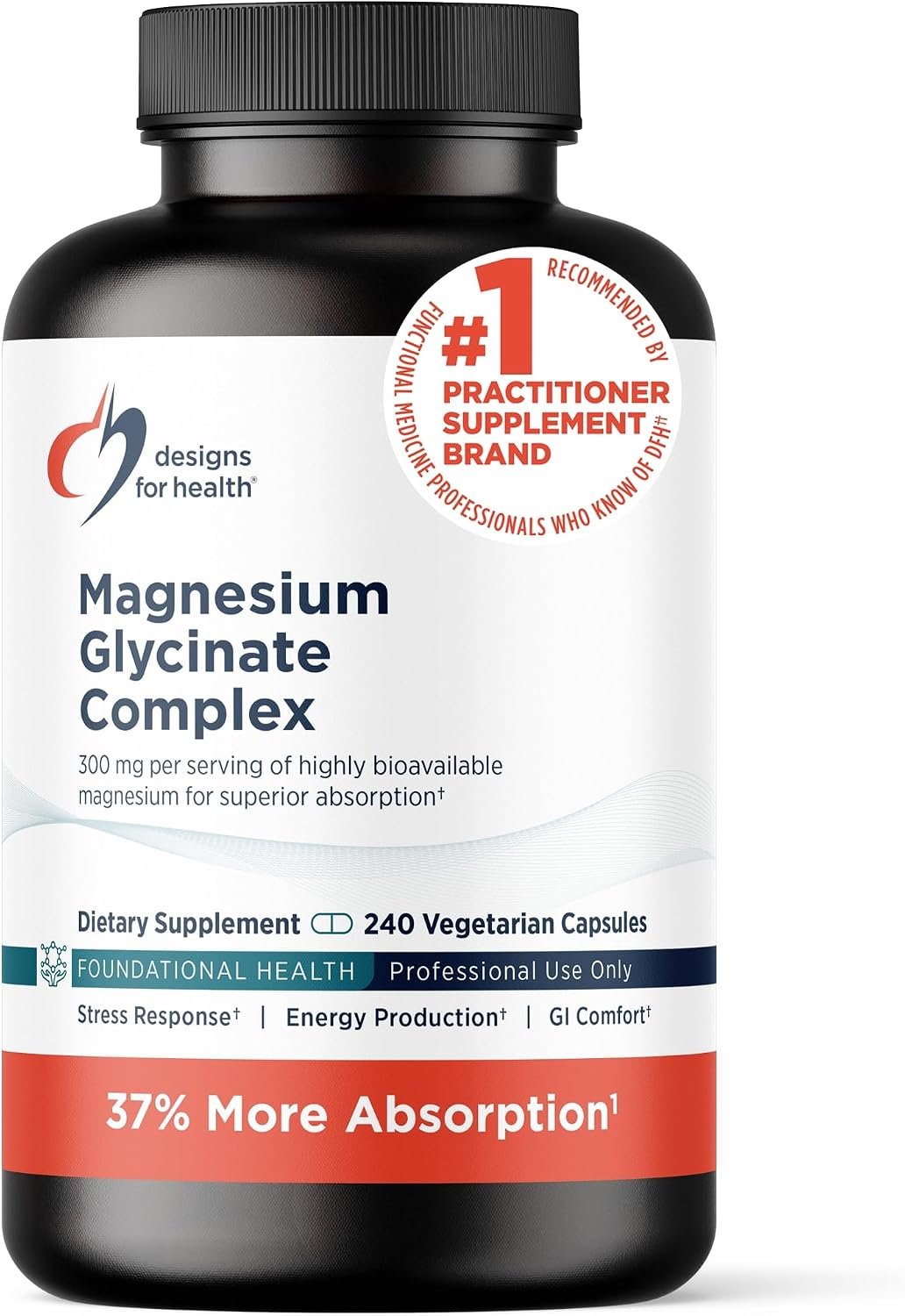 Designs for Health Magnesium Glycinate Complex, High Absorption, 240 Count