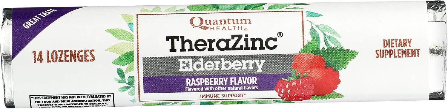 Quantum Zinc Elderberry Raspberry Lozenge, 1.2 Ounce — 12 per case.