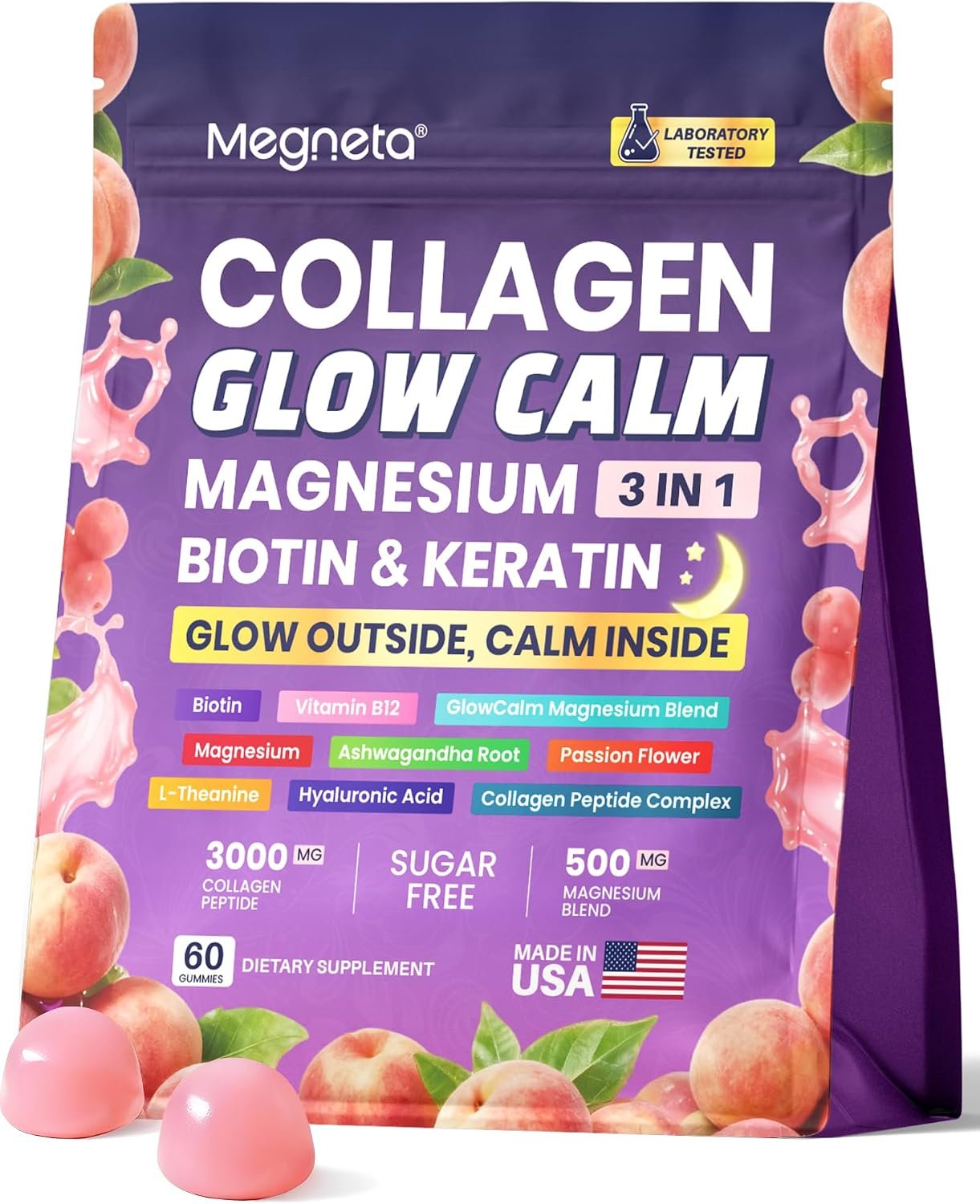 5-Type Multi Collagen Gummies Calm Magnesium Gummies for Women & Men