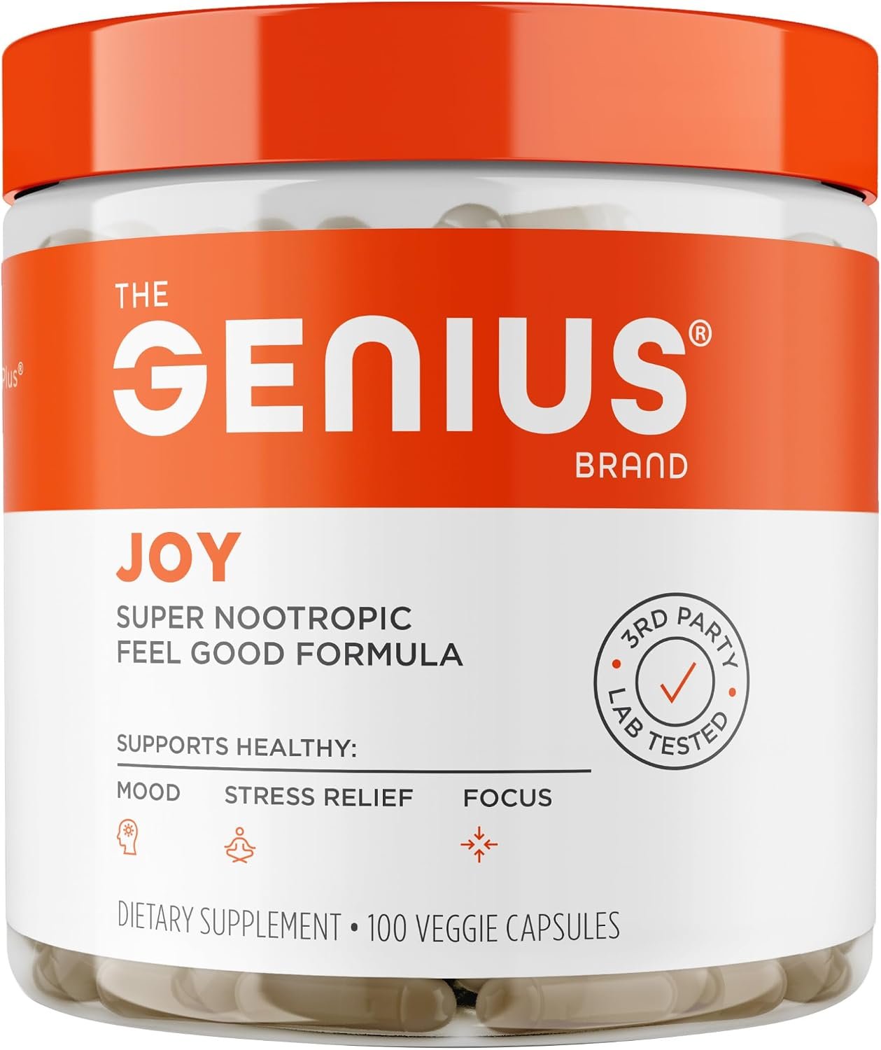 Genius Joy Nootropic Mood Supplement, 100 Veggie Pills