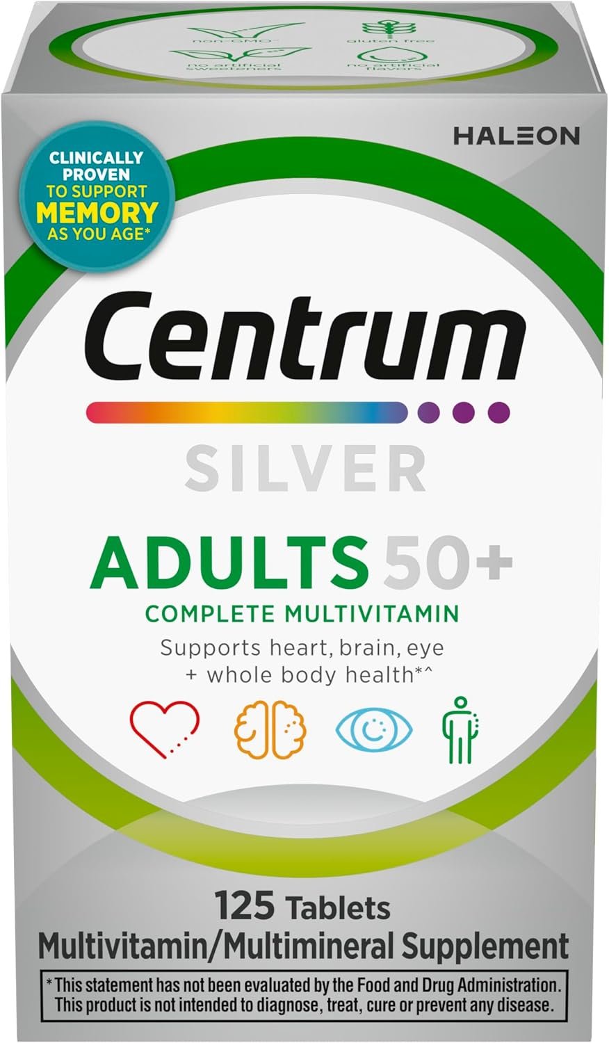 Centrum Silver Multivitamin for Adults 50 and Over, 125 Tablets