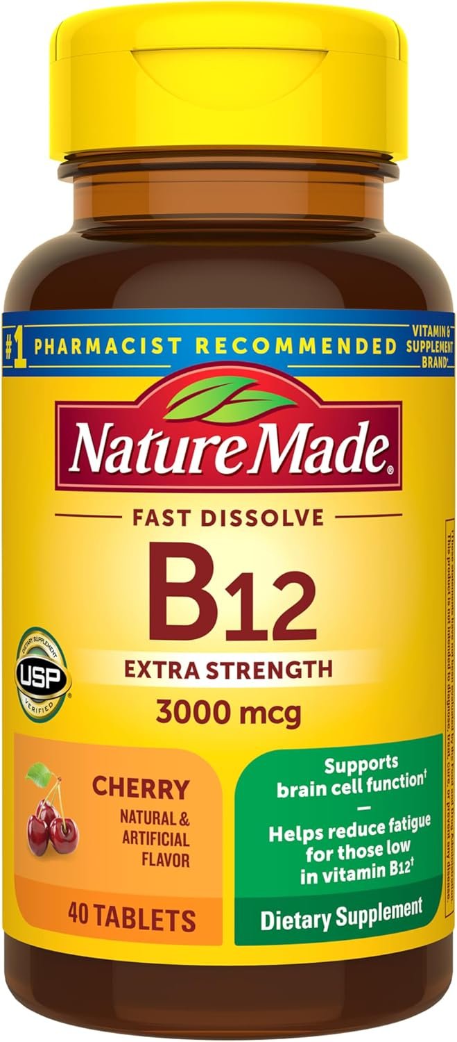 Nature Made Vitamin B12 3000 mcg Fast Dissolve Tablets, 40 Tablets