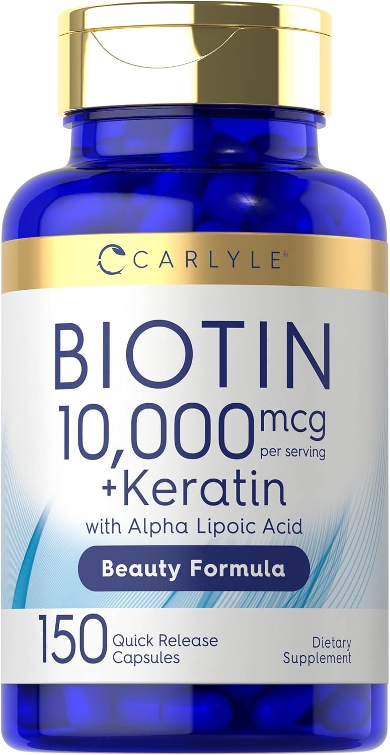 Carlyle Biotin 10000mcg | 150 Capsules | Beauty Formula with Keratin