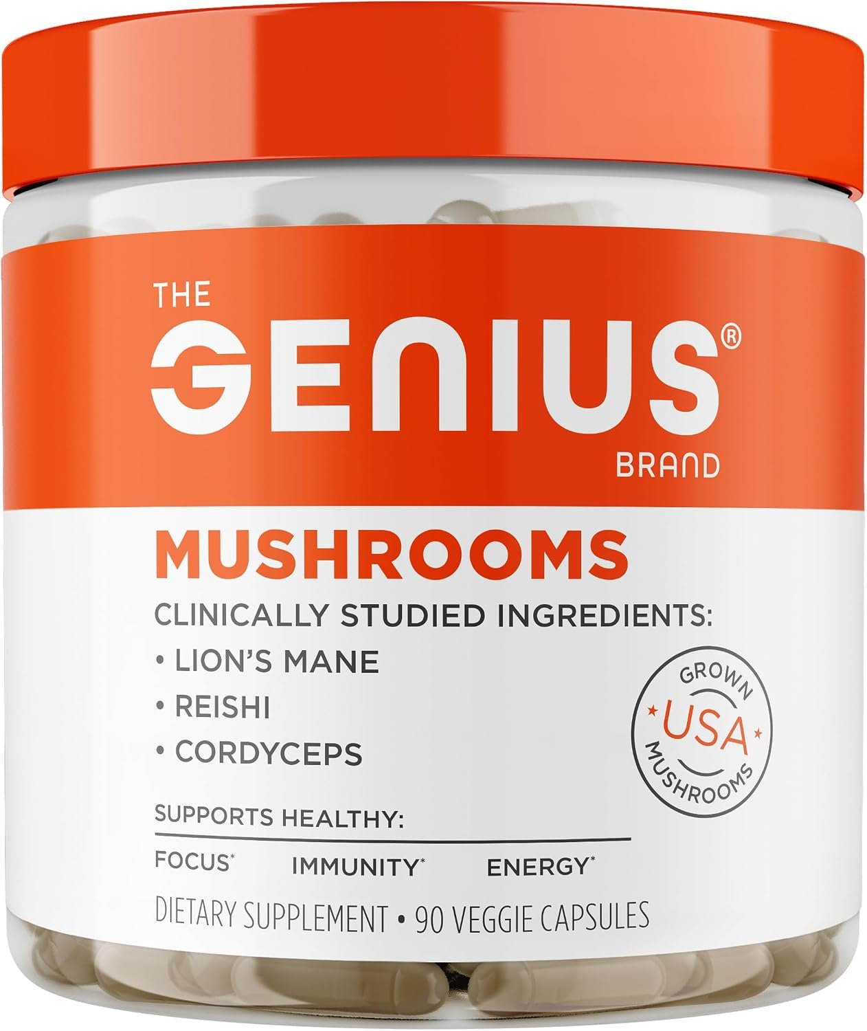 The Genius Brand Mushrooms, 90 Veggie Capsules