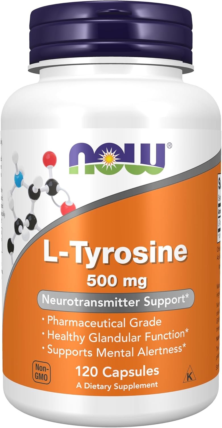 NOW L-Tyrosine 500 mg,120 Capsules