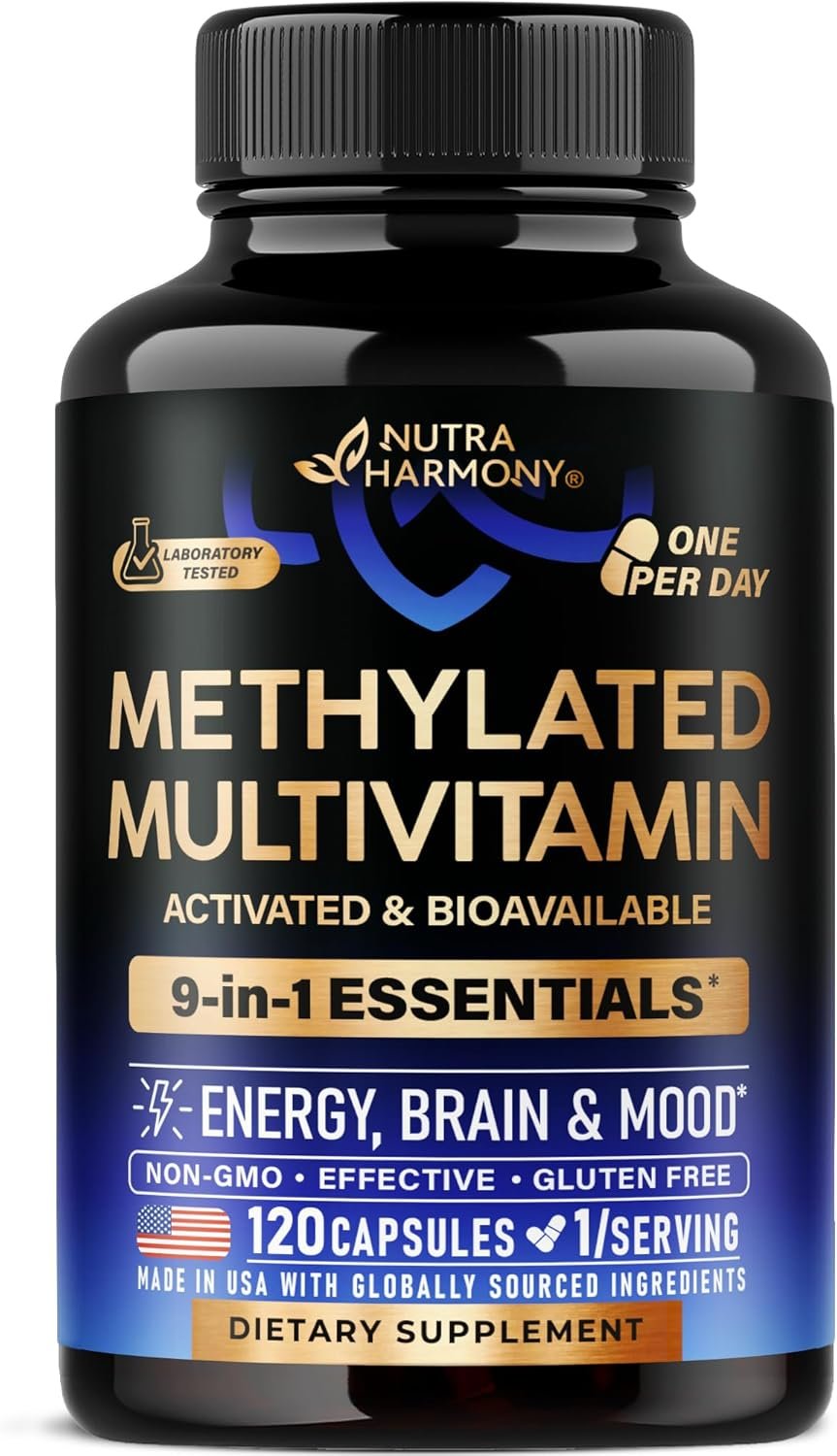 Methylated Multivitamin – 9in1 Supplement with TMG, 5MTHF & B12 – 120 Caps