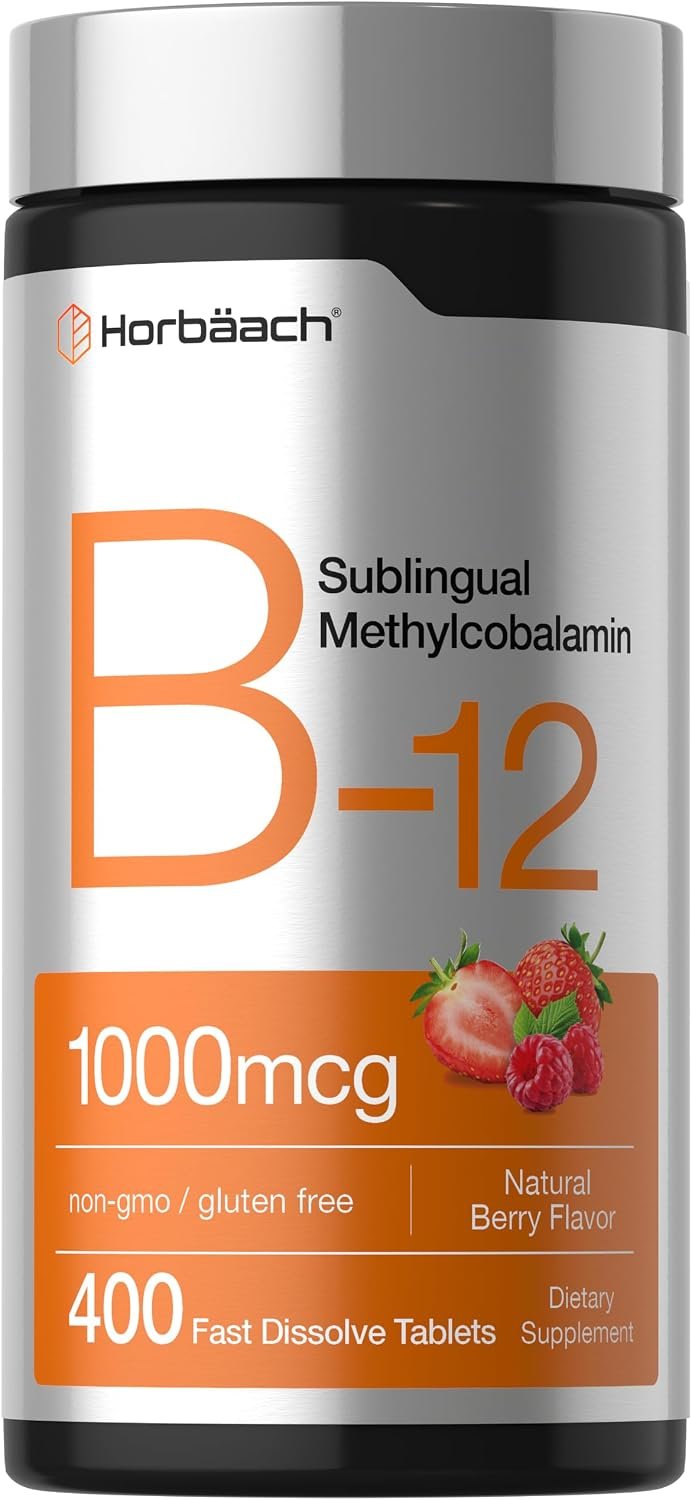 Horbaach Vitamin B12 1000 mcg Sublingual | 400 Fast Dissolve Tablets