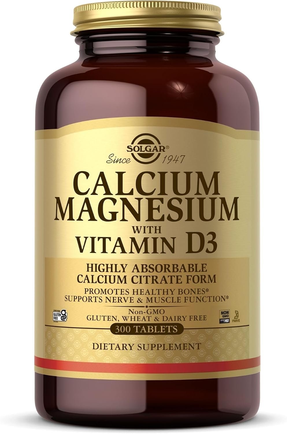 Solgar Calcium Magnesium with Vitamin D3, 300 Tablets