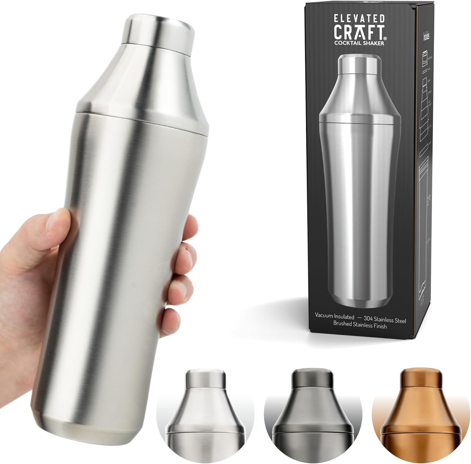 Hybrid Cocktail Shaker, Vacuum Insulated Stainless Steel, 28 oz