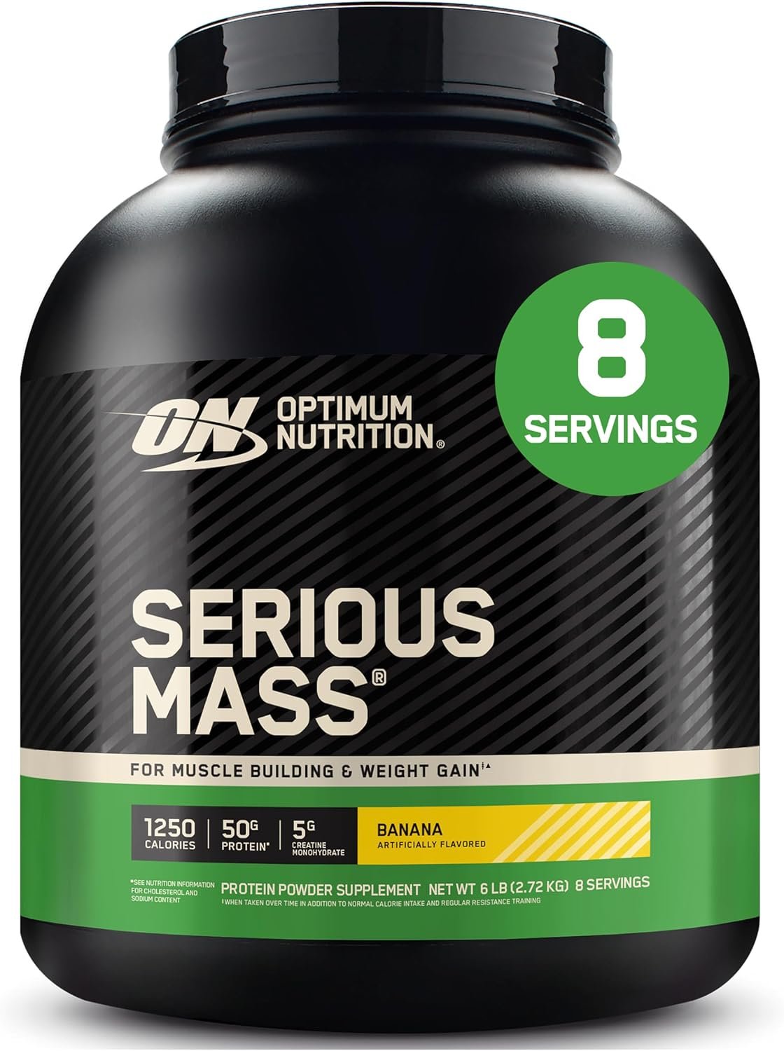 Optimum Nutrition Serious Mass Weight Gainer Protein Powder, Banana, 6LB