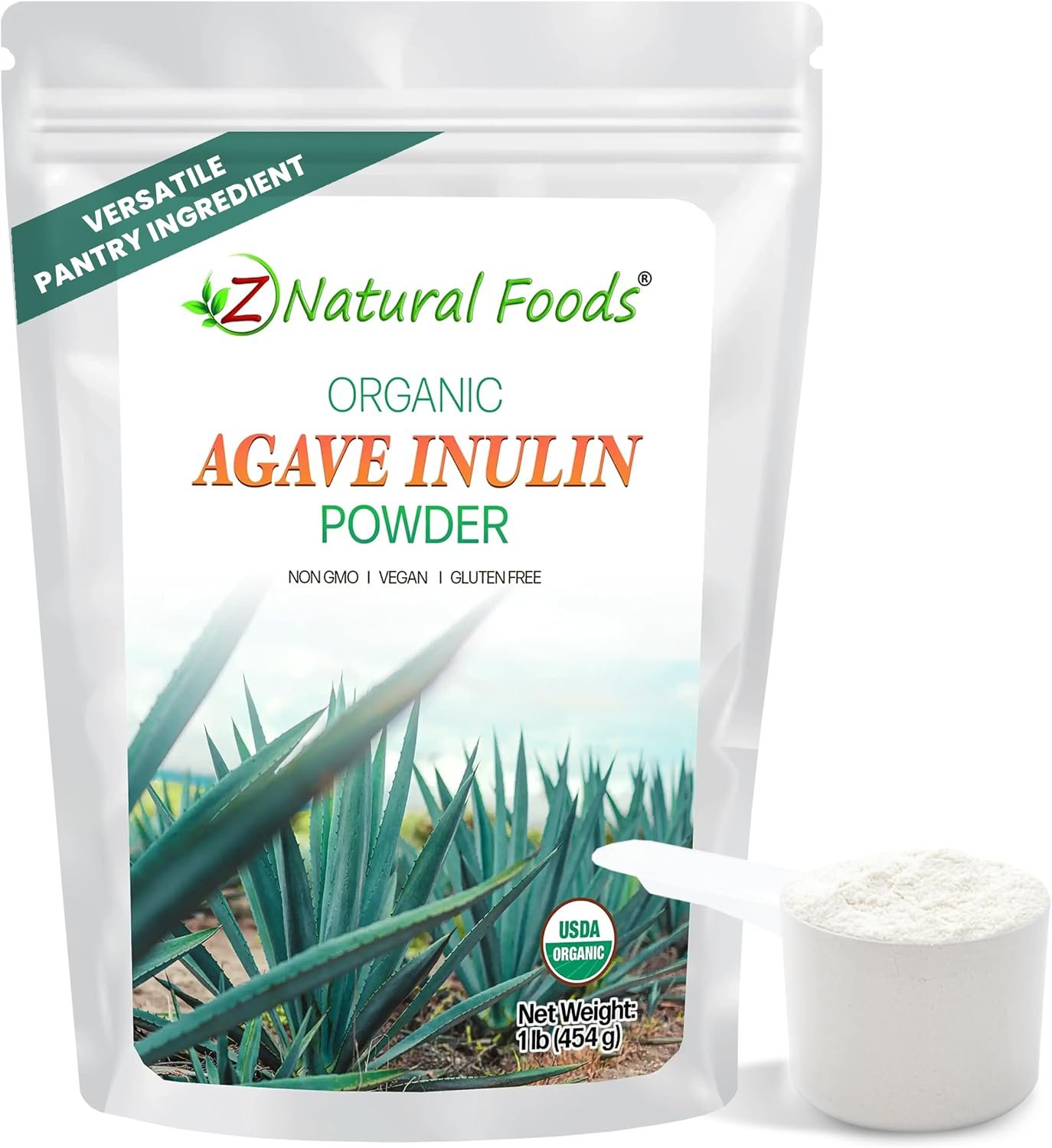 Z Natural Foods Organic Agave Inulin Powder – Gluten-Free, Vegan, Kosher