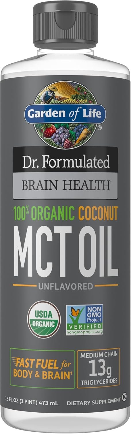 Garden of Life Dr. Formulated Organic Coconut MCT Oil, 16 Fl Oz