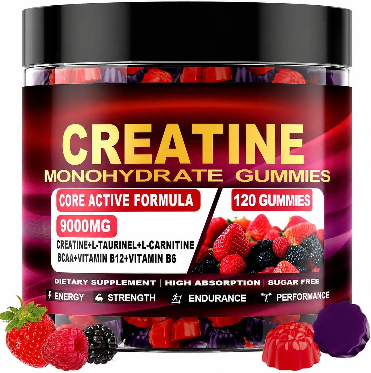 Creatine Monohydrate Gummies 5000MG for Mixed Flavors – 120 Count