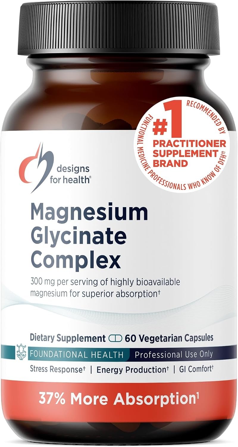 Designs for Health Magnesium Glycinate Complex, High Absorption, 60 Count