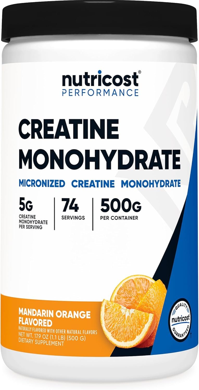 Nutricost Creatine Monohydrate Powder (Mandarin Orange, 500 Gram) Vegan