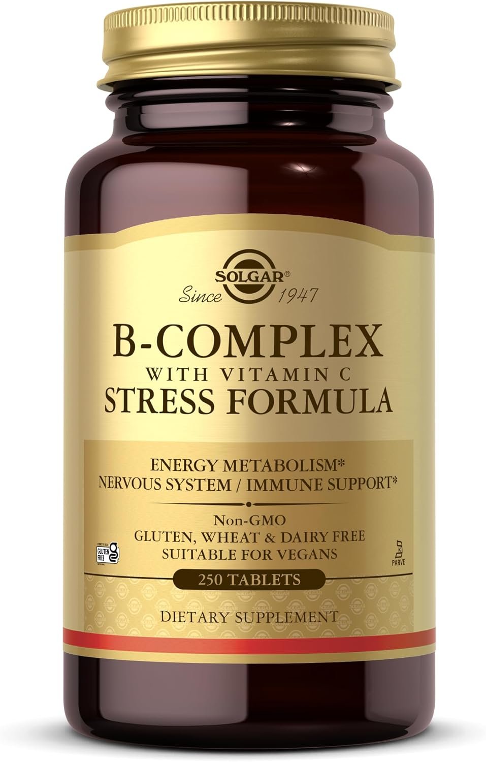 Solgar B-Complex with Vitamin C Stress Formula, 250 Tablets, 125 Servings