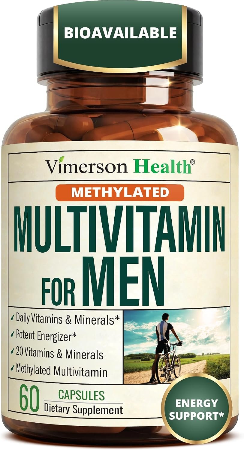 Multivitamin for Men – Methylated Multivitamin – Energy & Focus – 60 Caps