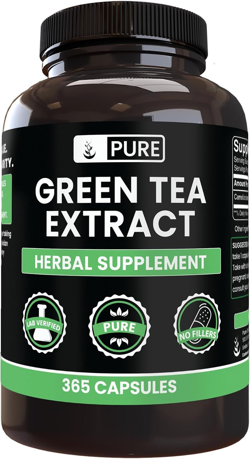 Pure Original Ingredients Green Tea Extract (365 Capsules) No Magnesium Or Rice Fillers, Always Pure, Lab Verified