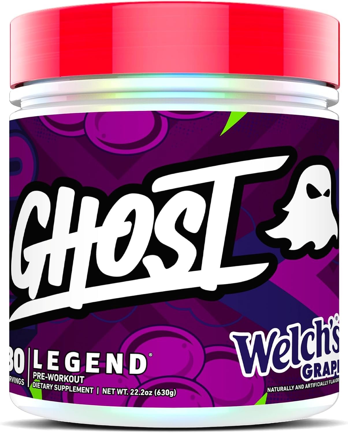 GHOST Legend Pre-Workout Powder, Welch’s Grape, 30 Servings