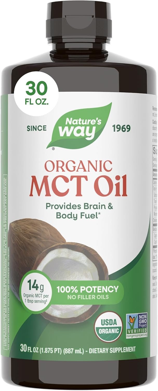 Nature’s Way Organic MCT Oil, Brain and Body Fuel*, Keto & Paleo, 30 Fl Oz