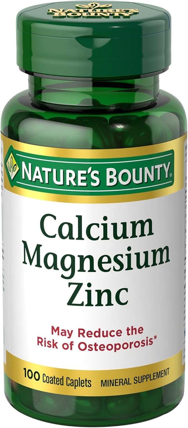 Nature’s Bounty Calcium Magnesium & Zinc Caplets, 100 Count