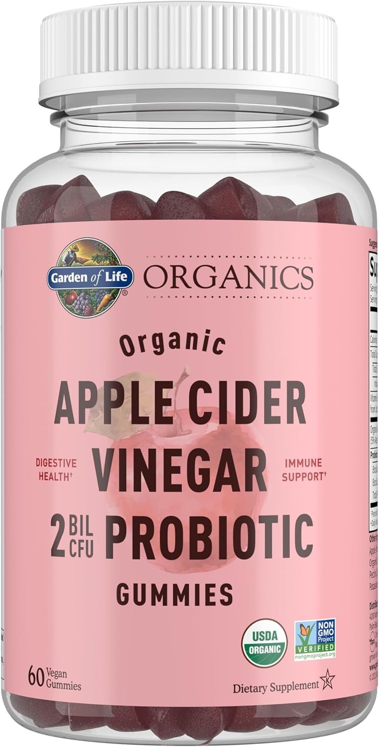 Garden of Life Organics Apple Cider Vinegar Probiotic Gummies, 60 Gummies