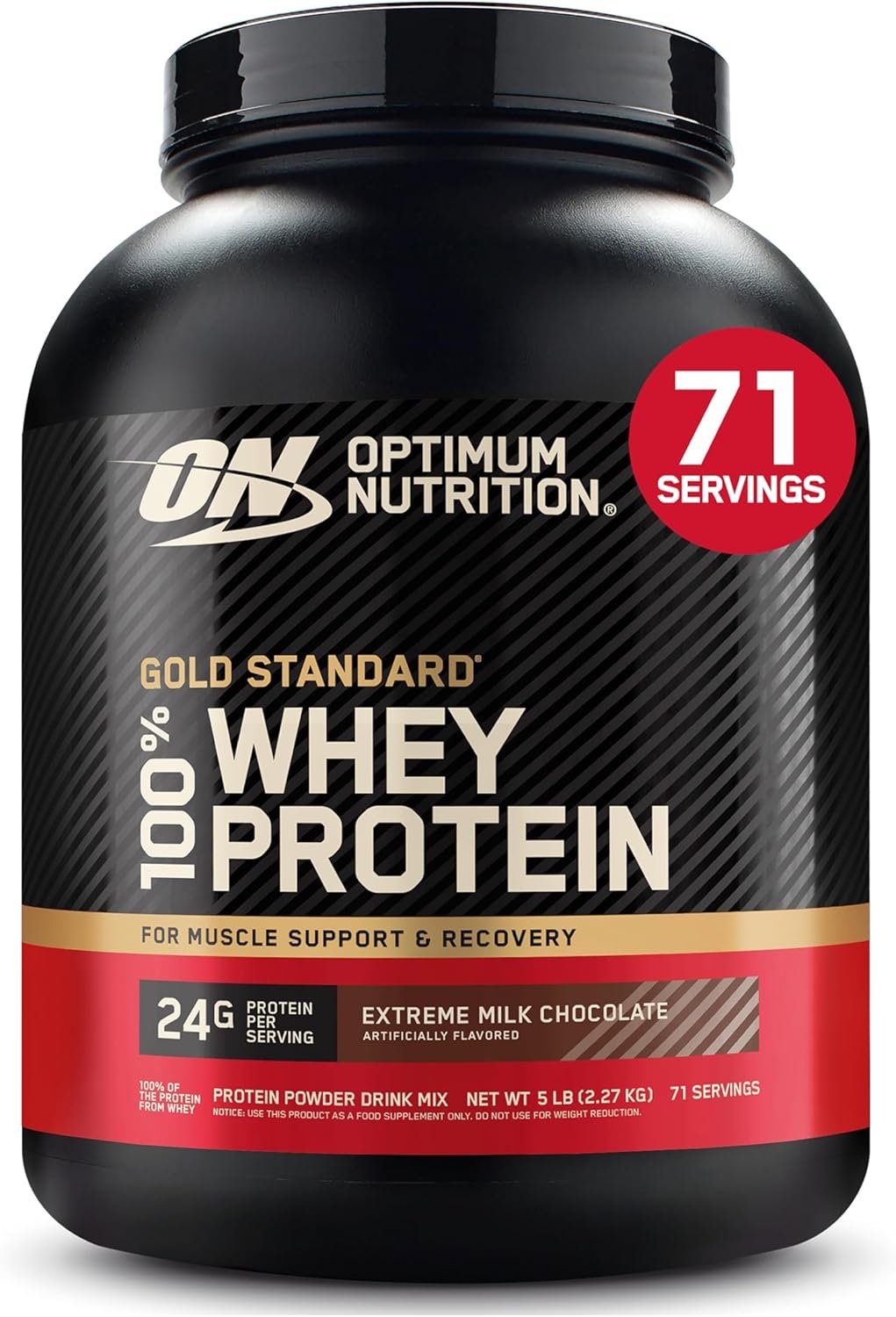 Optimum Nutrition Gold Standard Whey Protein, Extreme Milk Chocolate, 5 LB