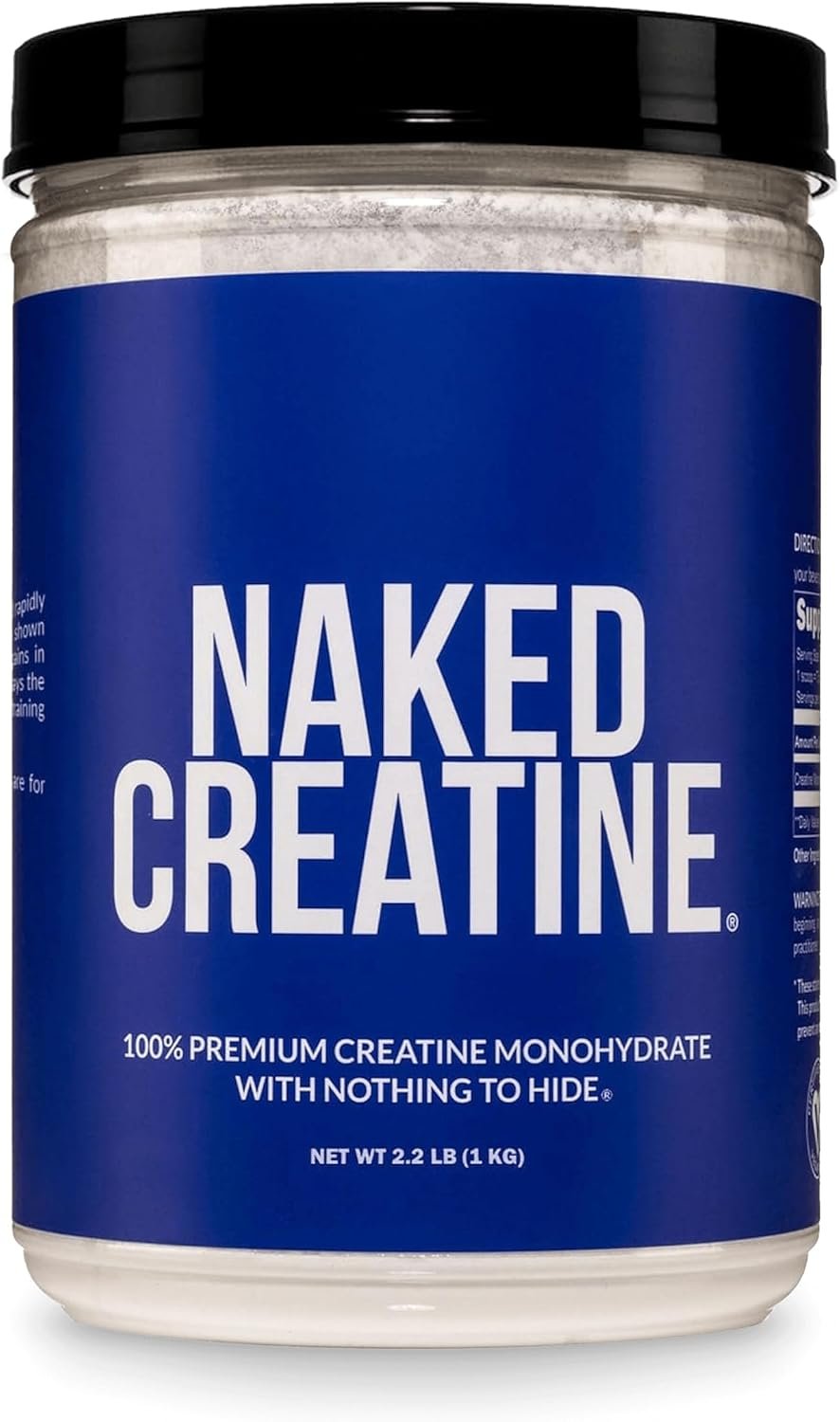 NAKED Pure Micronized Creatine Monohydrate – 200 Servings, 1,000g Bulk – NSF Certified, Vegan, Non-GMO, Gluten & Soy Free – Muscle Building, Strength Training, Gym & Fitness Supplement