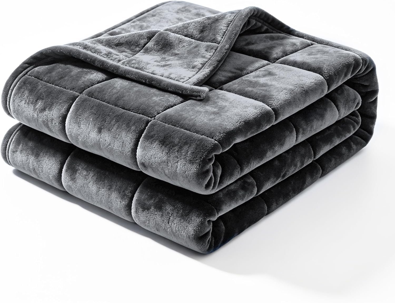 Weighted Blanket 17 lbs, Soft Crystal Velvet, Queen Dark Grey