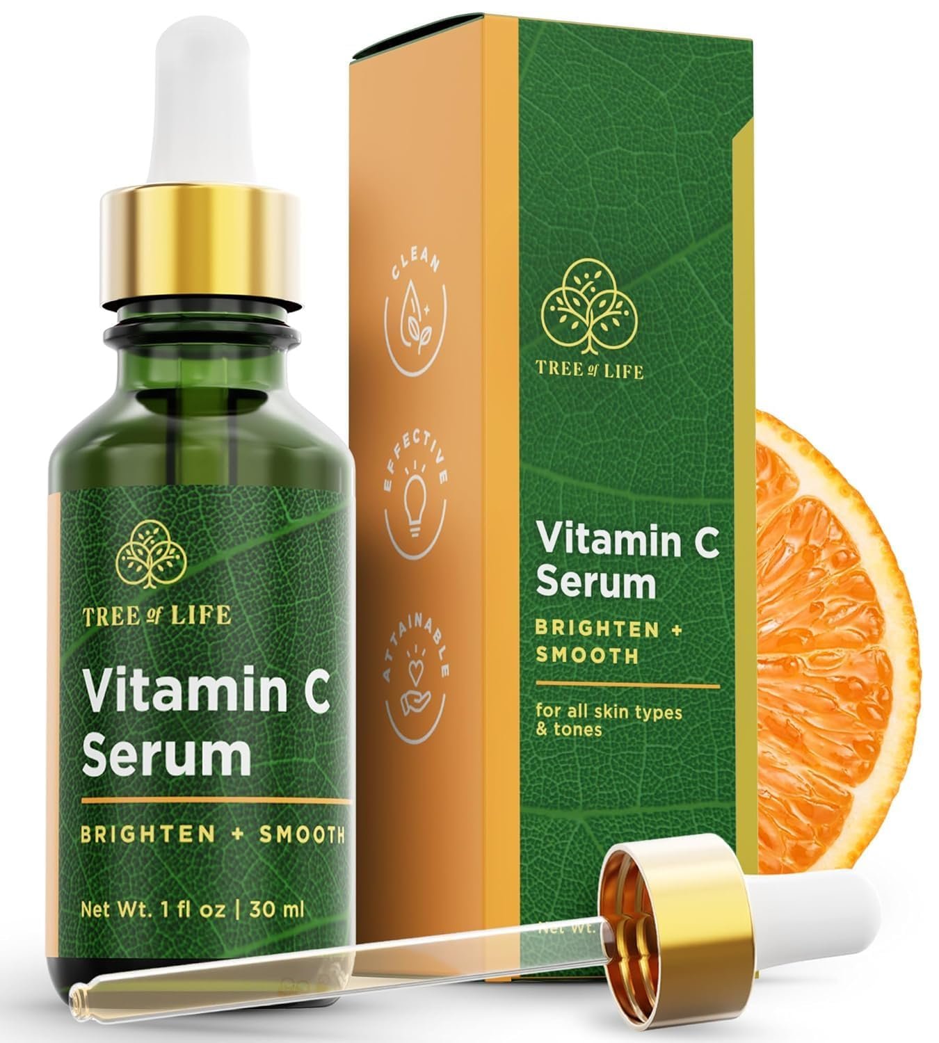 Tree of Life Vitamin C Serum for Face, Dark Spots Remover Face Oil, 1 Fl Oz