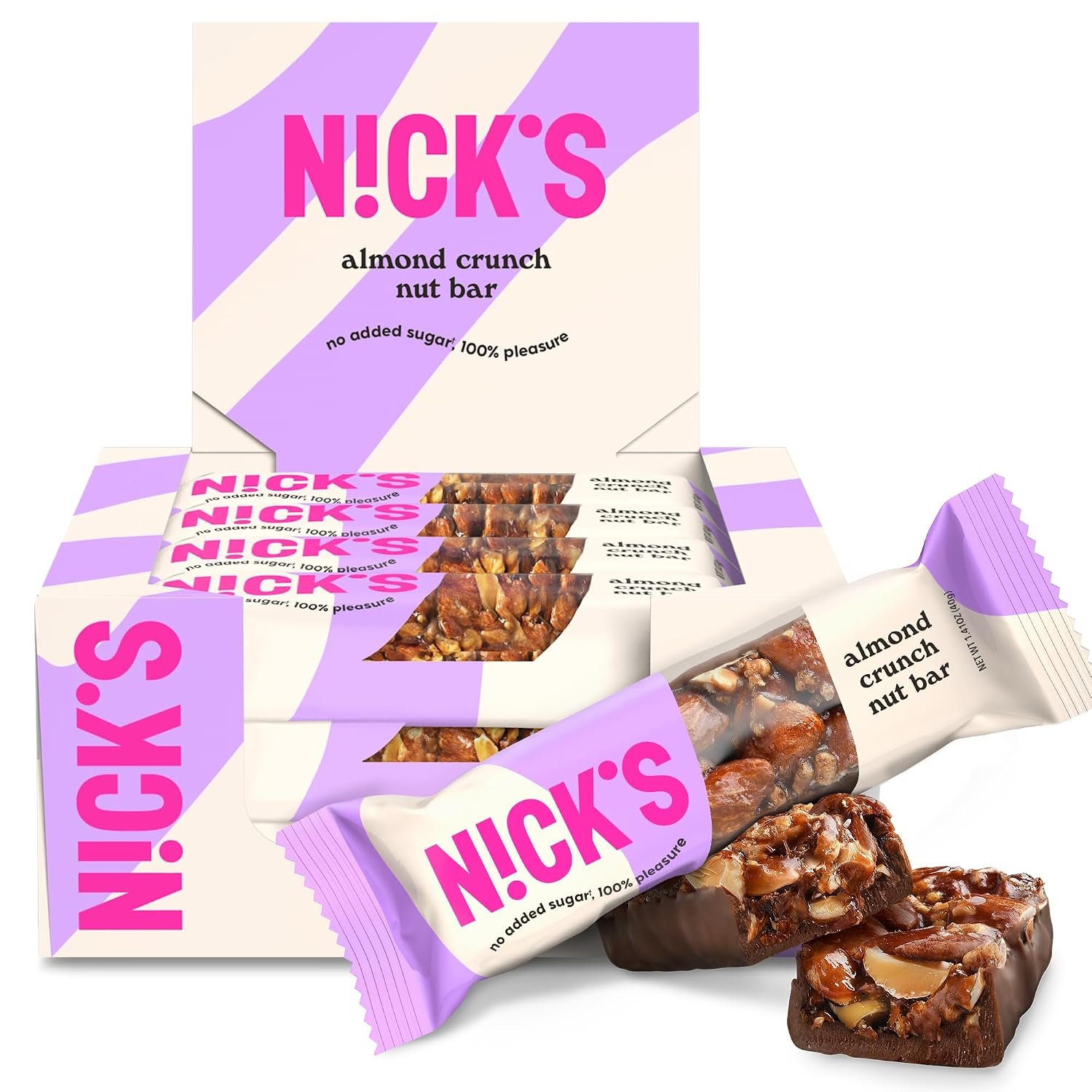 N!CK’S Keto Nut Bar Almond Chocolate, Keto Nut Snack for Sports, Hiking & Outdoor Activities, 1G sugar, 3G net carbs, healthy snack (pack of 12) 40.0 grams