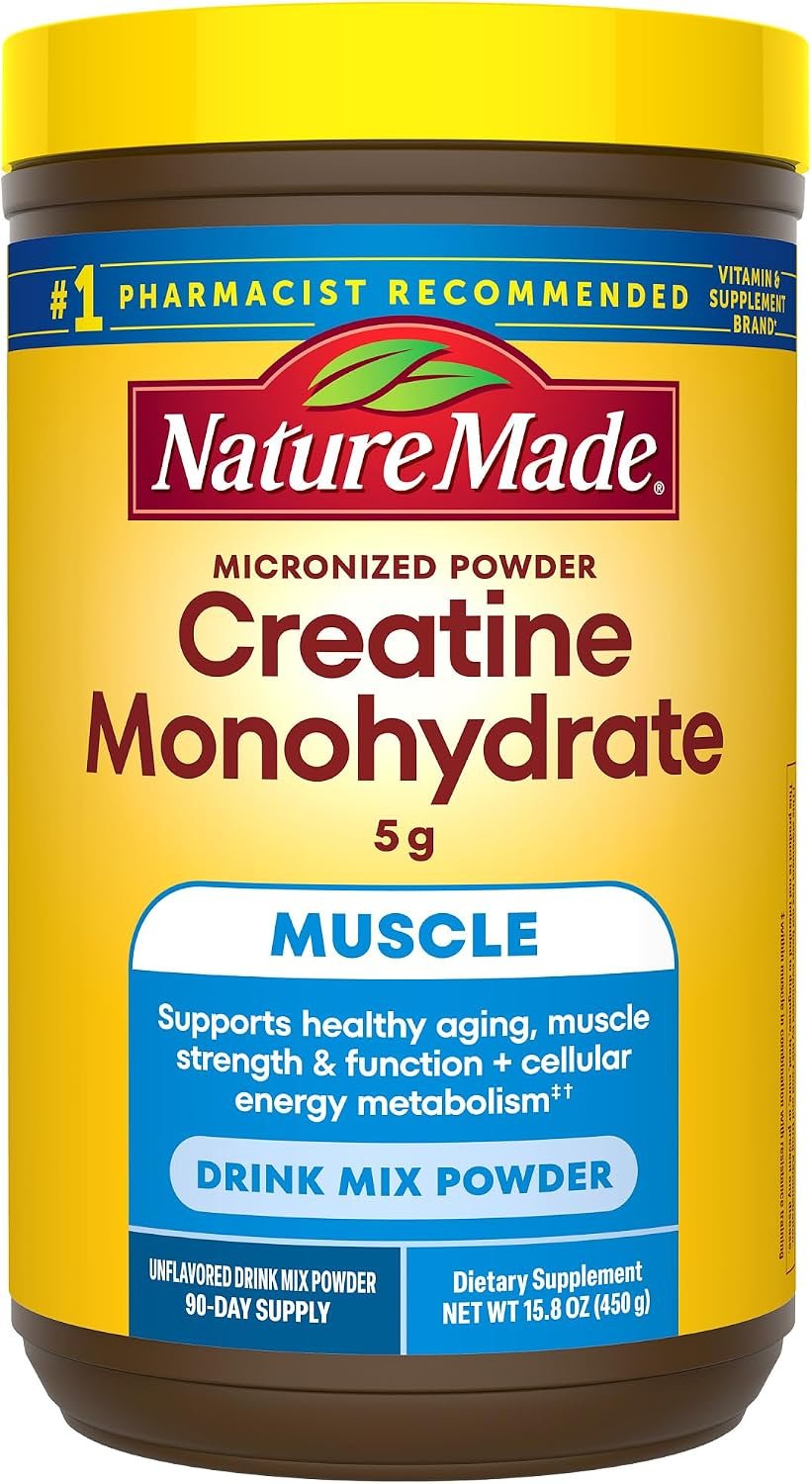 Nature Made Micronized Creatine Monohydrate Powder 5g per Serving, 450 g