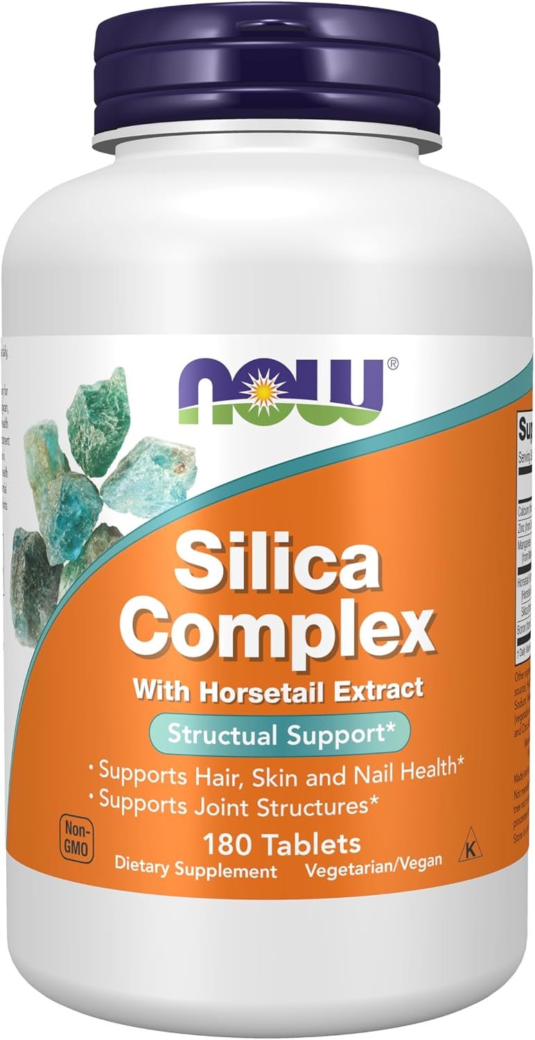 NOW Foods Supplements, Silica Complex with Horsetail Extract, Supports Hair, Skin and Nail Health*, Structural Support*, 180 Tablets