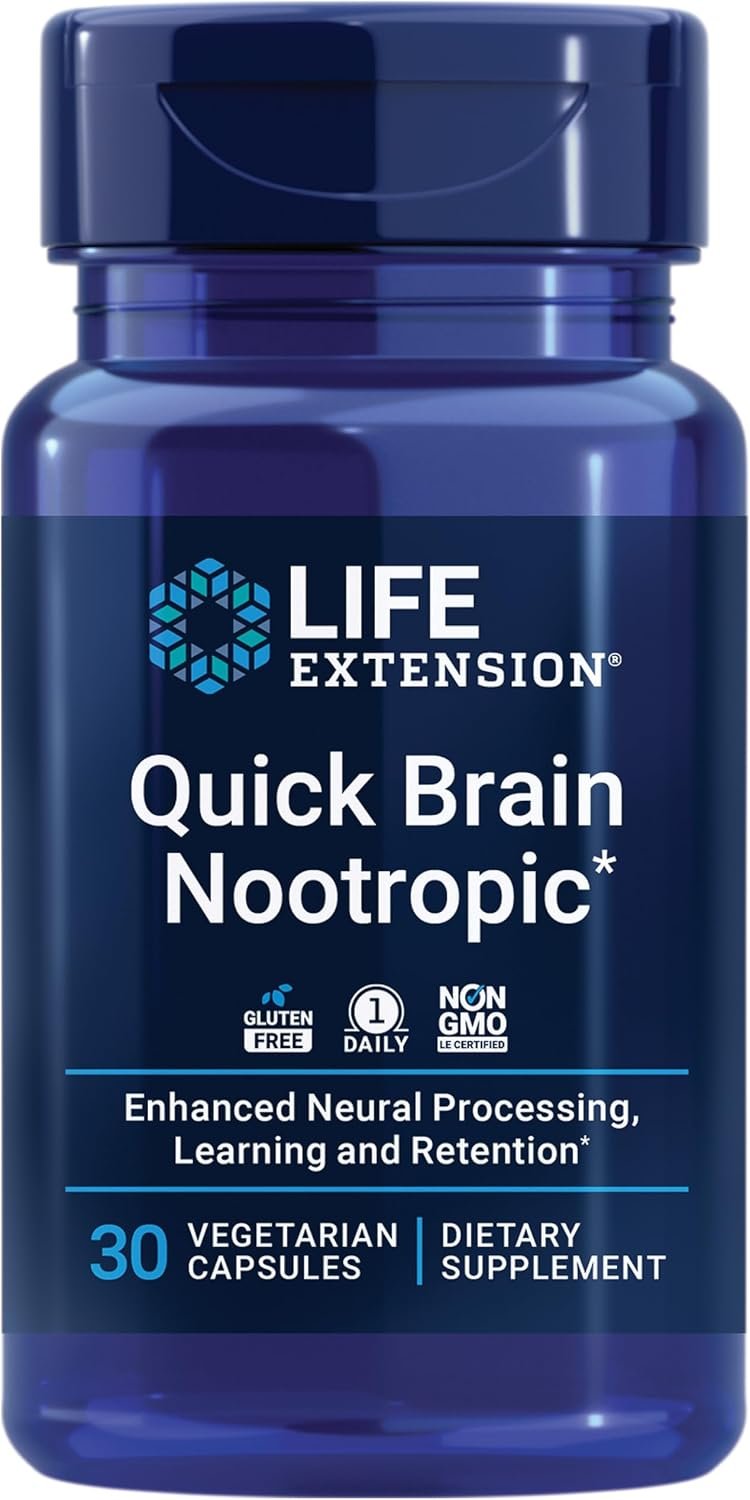 Life Extension Quick Brain Nootropic, Fast Thinking and Focus, 30 Capsules