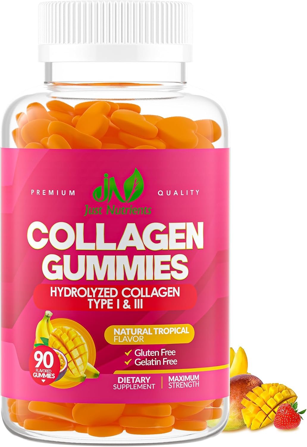 Just Nutrients Collagen Gummies for Women & Men (90 Count)