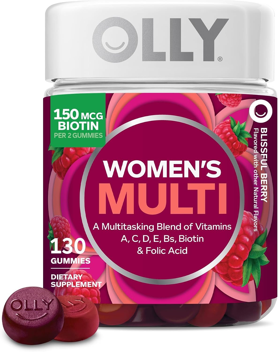 OLLY Women’s Multivitamin, Supports Overall Wellness,* Biotin – 130 Count