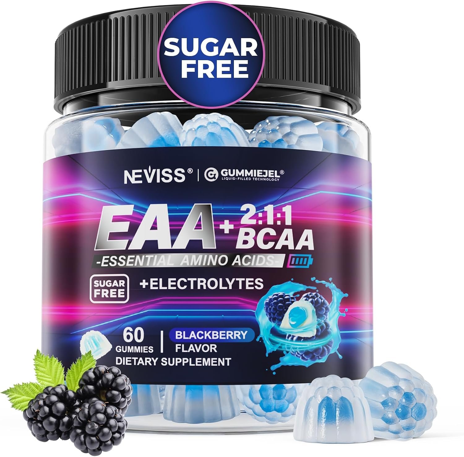Essential Amino Acids Supplement for Women Men EAA BCAA Electrolyte Gummies