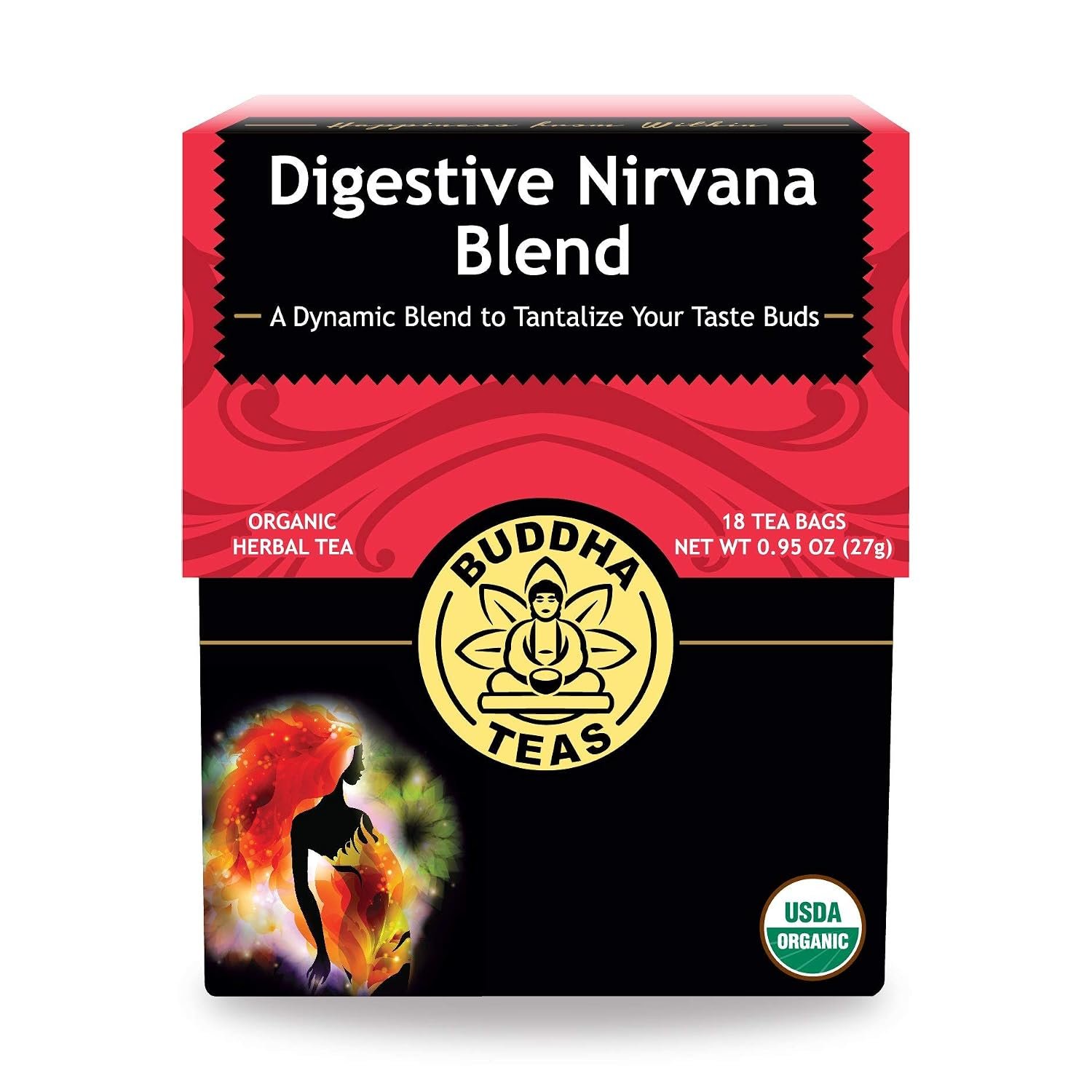 Buddha Teas Organic Digestive Nirvana Blend – Herbal Tea, Caffeine Free