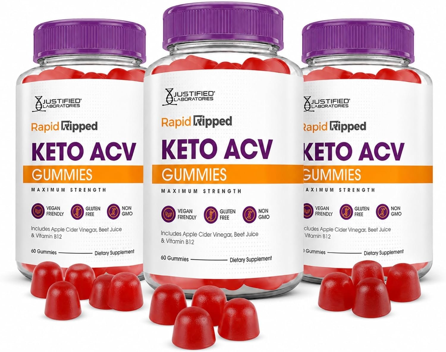 Justified Laboratories Rapid Ripped Keto ACV Gummies (1000 mg)