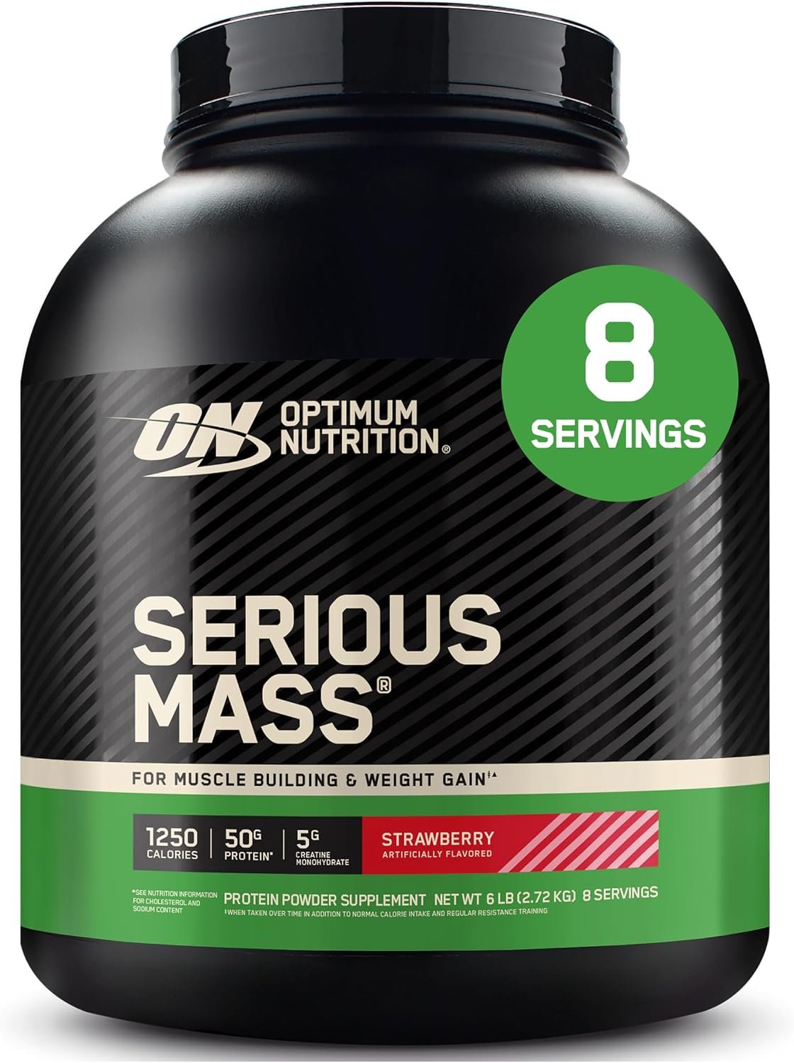 Optimum Nutrition Serious Mass Weight Gainer Protein Powder, Strawberry 6LB
